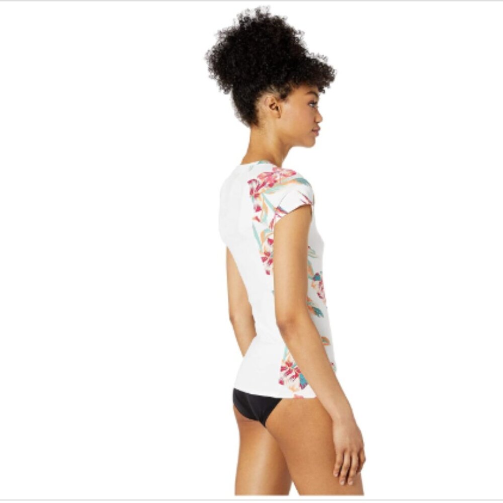 Roxy Fashion Long Sleeve Rashguard Bright White Tropic Call
